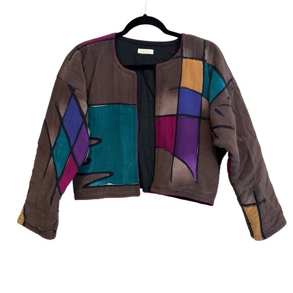 Laura salome Jackets & Blazers - Vintage Laura Salome Patchwork Blazer Jacket Brown Medium